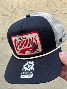 47 Brand St. Louis Cardinals Navy & Cream Mesh Trucker Cap Hitch SnapBack NWT
